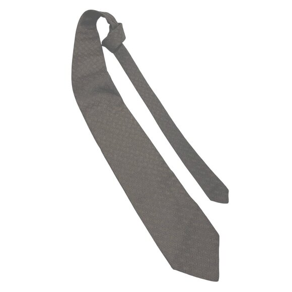 VTG 60's Christian Dior 100% Silk Tie Wide Mossy Green Geometric Collectible - Picture 7 of 7